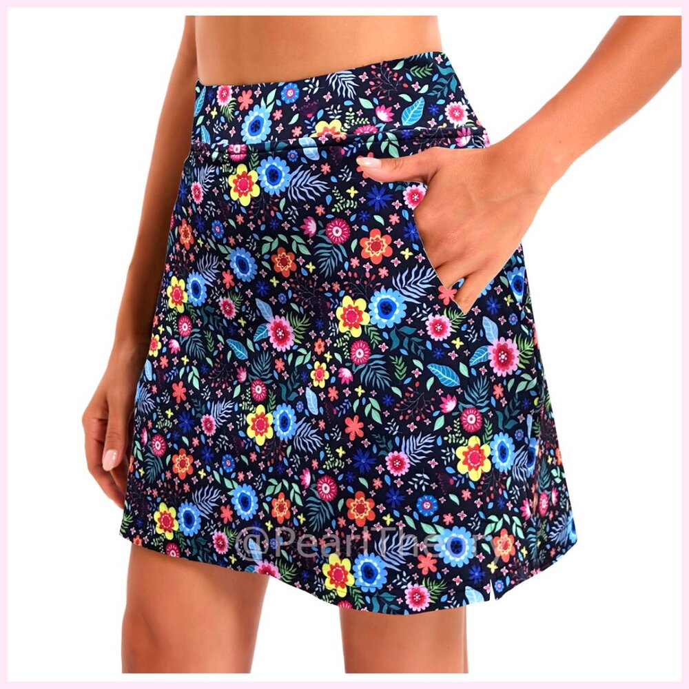 Polyester Blend Athletic Skort With Hidden Pocket… - image 1
